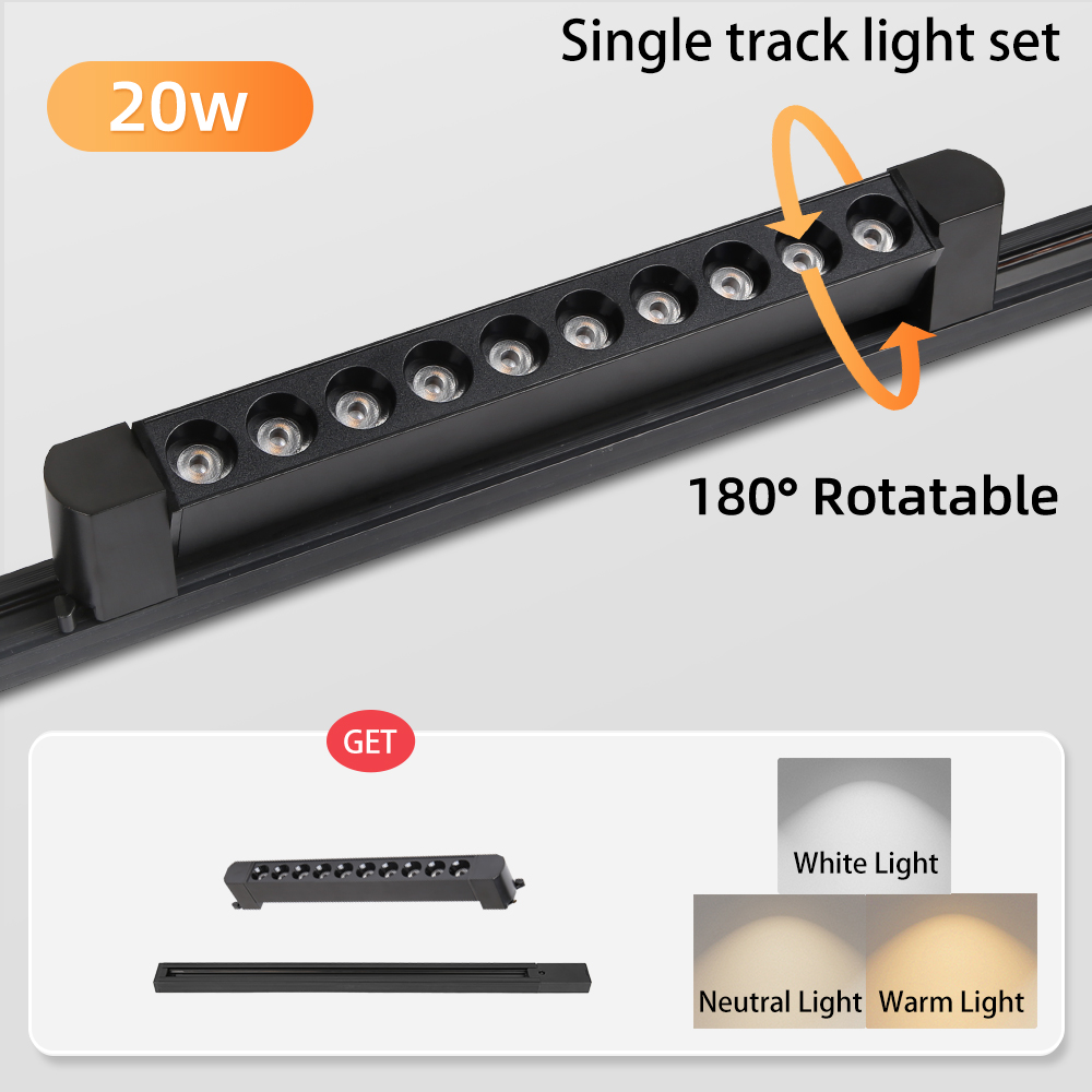 Set completo di luci a binario a LED 85 ~ 264V Faretto moderno per interni per la casa Soggiorno Negozio Plafoniera Illuminazione a binario: Di Colore Giallo chiaro / Blu