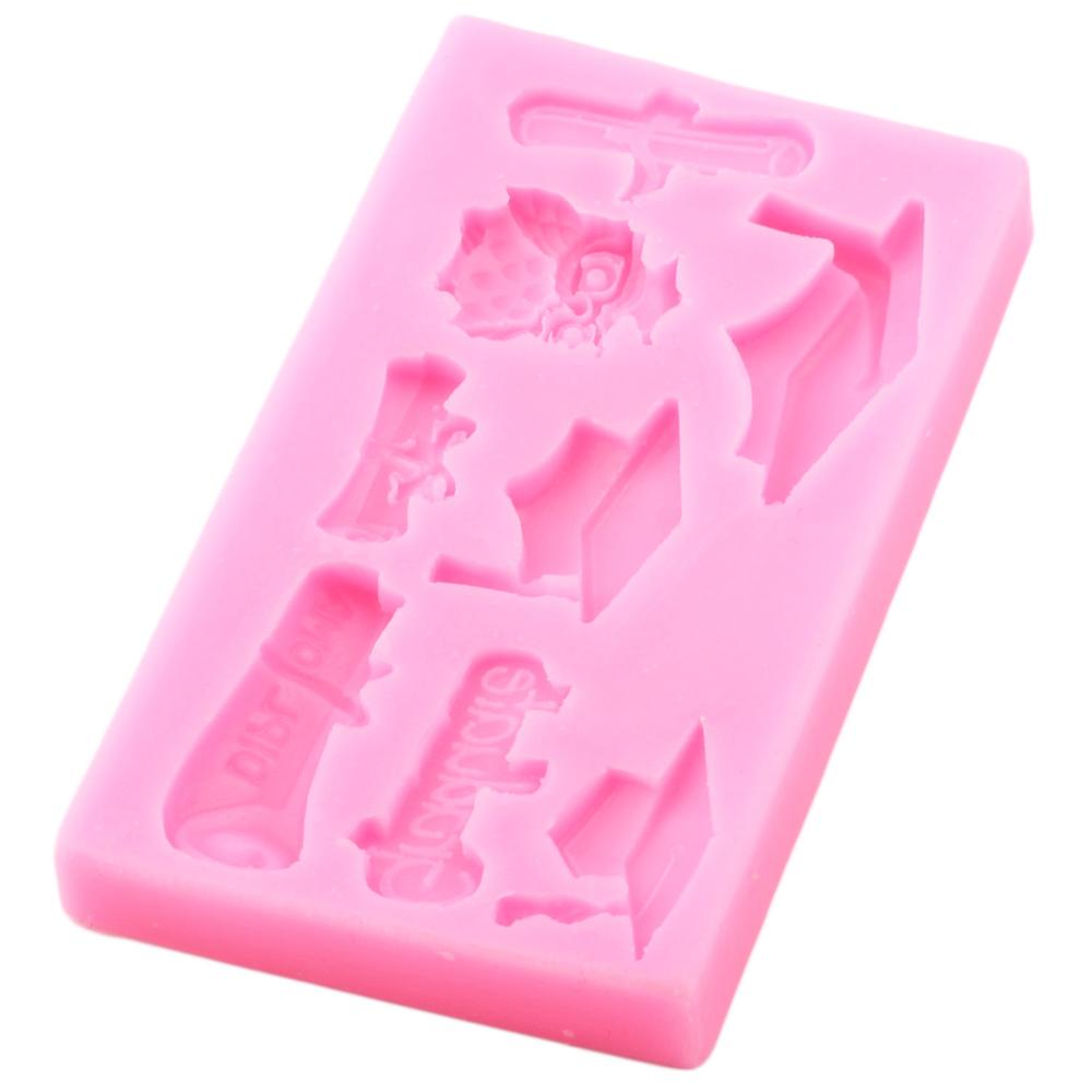 Moldes de silicona para graduación, molde de Fondant con forma de búho para despedida de soltera, herramientas de decoración de pasteles de , arcilla de caramelo, Chocolate, pasta de goma