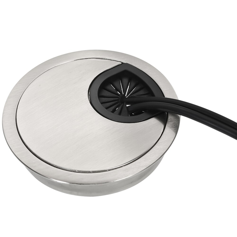 60mm Desk Grommet for Wire Organizer Office Desktop Gromet Zinc Alloy Wire Cable Hole Cover Grommet