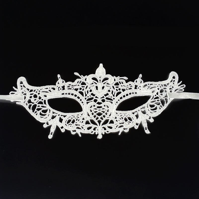 Masques mascarade ajourés en dentelle pour dames | Masques pour bal d'halloween, demi-masques de fête, fournitures de fête, noir blanc #30