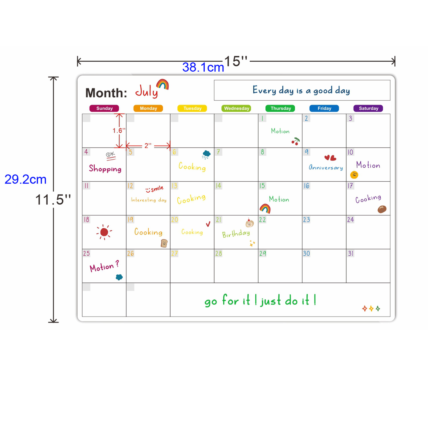 Calendario magnético para nevera, planificador mensual semanal, calendario, mesa, pizarra blanca de borrado en seco, pegatina para nevera, tablero de mensajes, menú: Opción 2