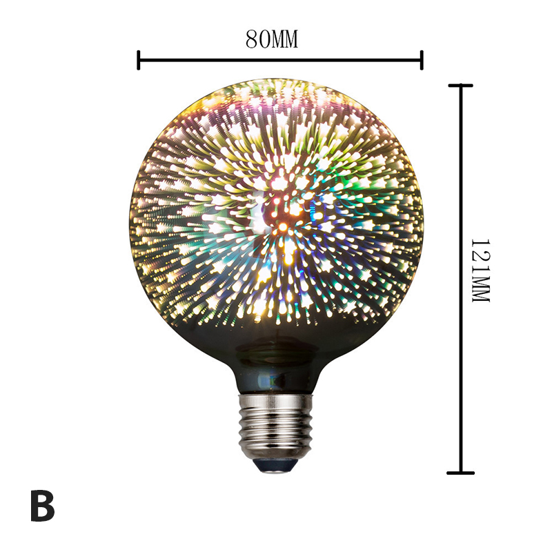 3D Decoratie Led Lamp E27 Lamp Ster Vuurwerk Lamp Nachtlampje: B