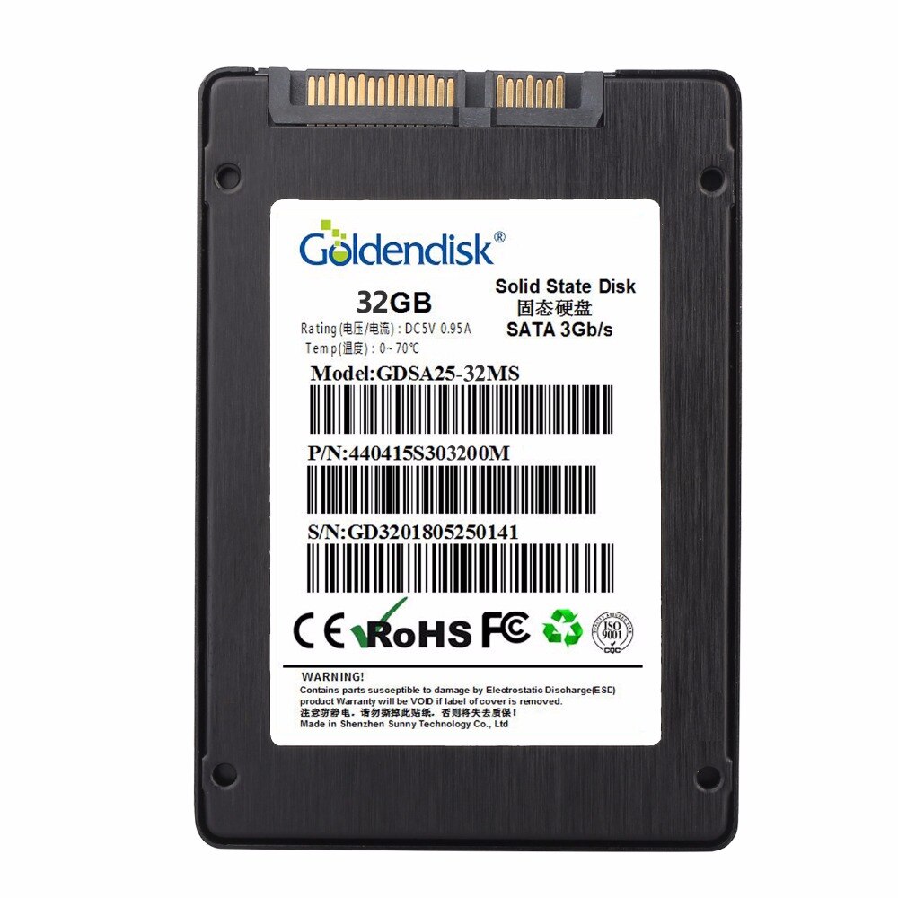 Goldendisk Mini PC Harddisk 32GB hard drive MLC SATA II 3Gb/s SSD Solid Sata Drives 2.5 inch HD Embedded System