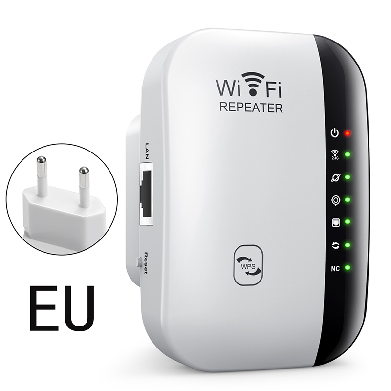 Trådløs wifi-repeater 300 mbps wifi-forlenger forsterker booster ruter 802.11n wps lang rekkevidde 7 statuslamper wifi-repeater for pc: Hvit