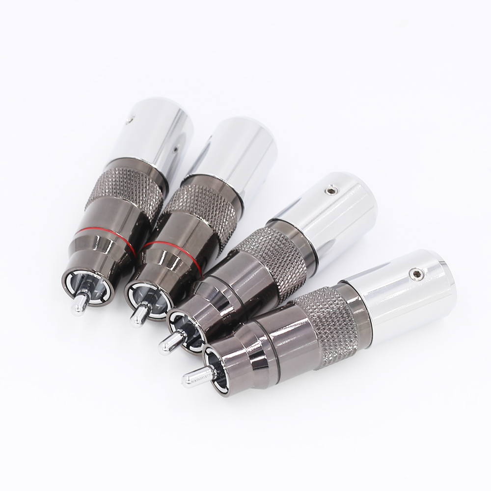 4pcs Hi-End Rhodium plated unsolder RCA terminal HIFI DIY Brass Plating Rhodium Audio Video Connectors