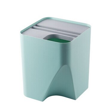 Keuken Prullenbak Prullenbak Recycling Bin Huishoudelijke Droge En Natte Scheiding Afvalbak Voor Badkamer Keuken: Blauw / M
