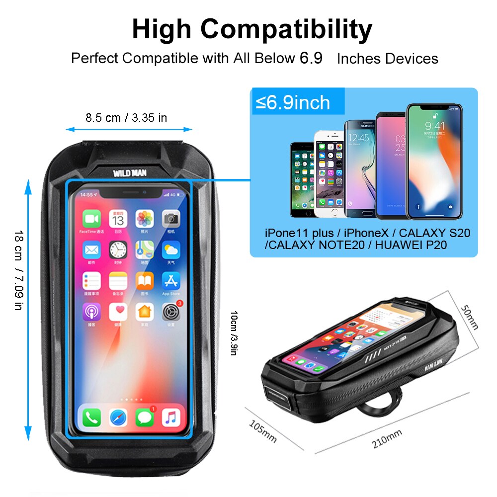 Funda impermeable para teléfono móvil, bolsa para manillar de bicicleta de montaña, accesorios para ciclismo, 6,9 pulgadas, novedad