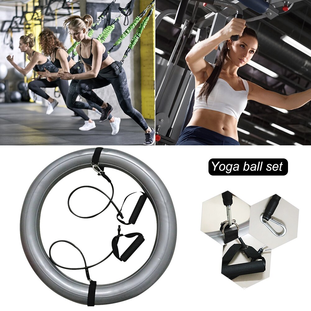 Exercise Stability Yoga Ball with Stability Base Resistance Bands for Gym Home Office Flexible Fitness Seat Balance Ball