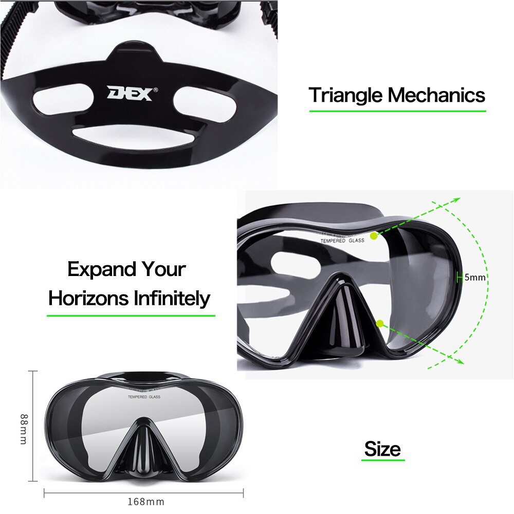 Scuba Diving Mask Set Anti Fog Goggles with Snorkel Glasses Tube Adjustable Strap for Women Men Adult Swimming Mask