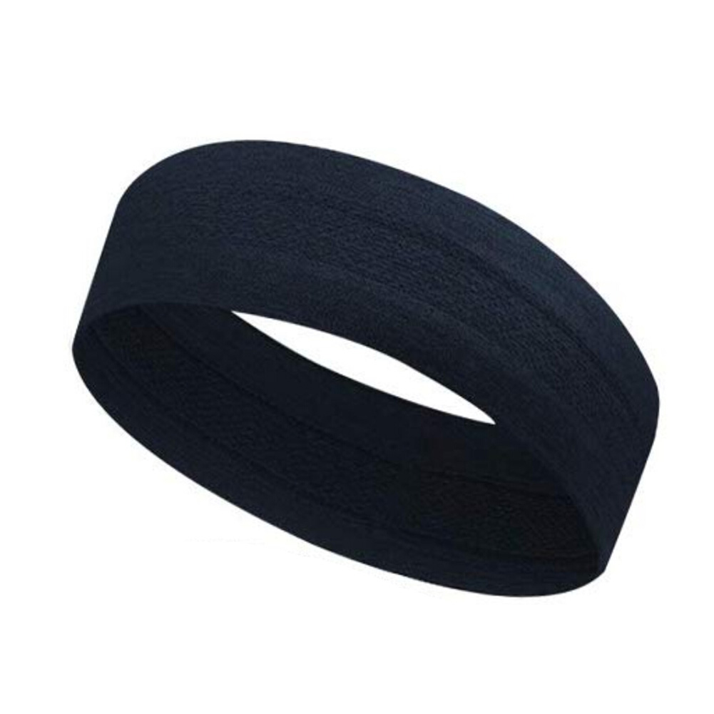 Sports yoga sweatband elastic fitness studio cycling women men fitness breathable headband: Black