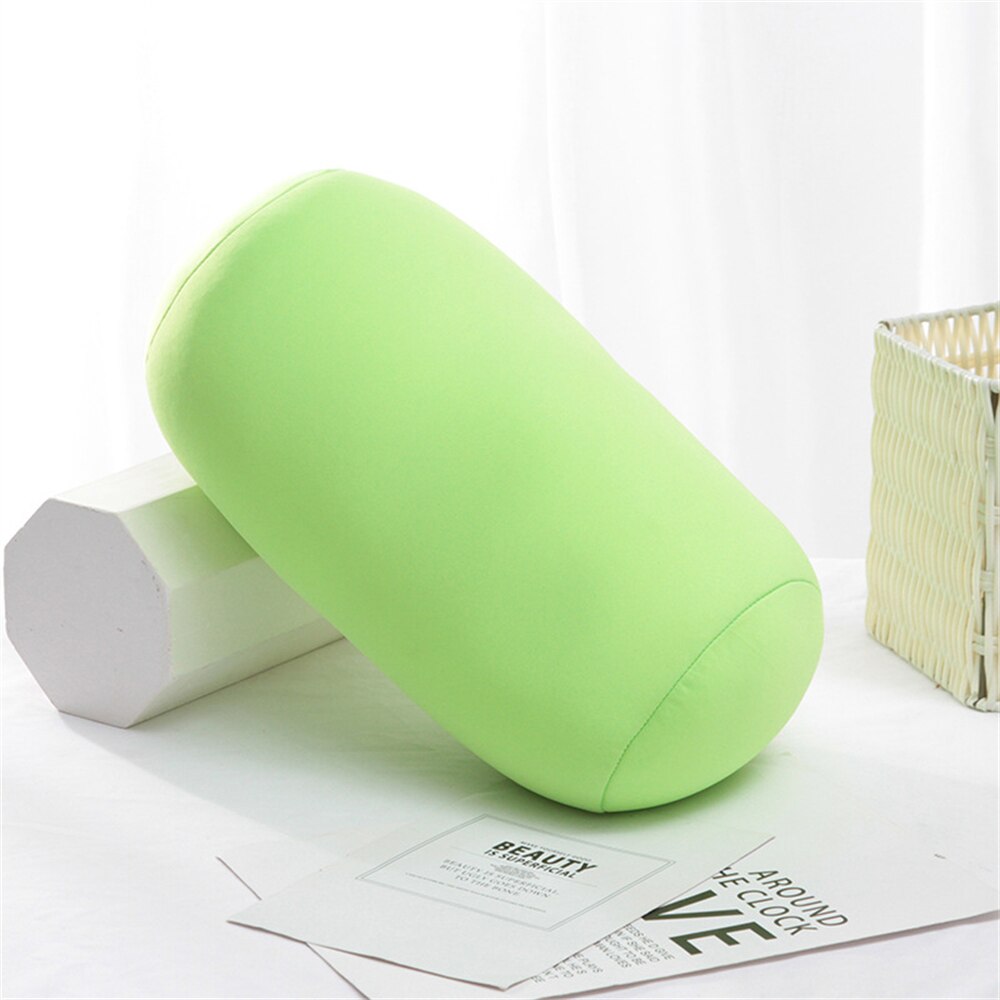 Cylindrical Pillow Micro Mini Back Cushion Roll Body Pillows Head Convenient Travel Back Pillow for Bed Living Room Sofa Decor: Light Green