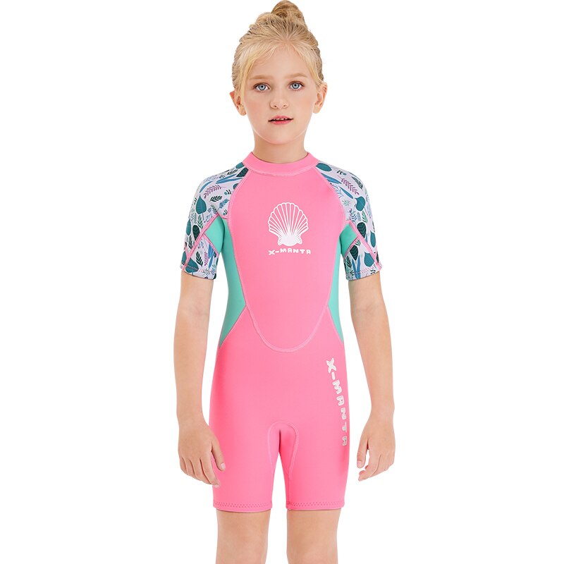 2.5MM Neoprene Wetsuits Kids Swimwears Diving Suits Long Sleeves Boys Girls Surfing Children Rash Guards Snorkel One Pieces: C / S