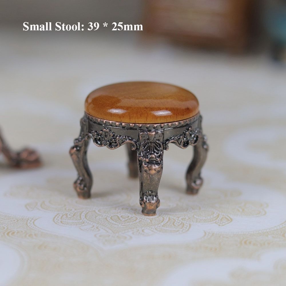 Mini 1:12 Poppenhuis Meubels DIY Micro leven Retro Miniatuur Bureau Eenvoudige Meubeldecoraties Poppenhuis Accessoires