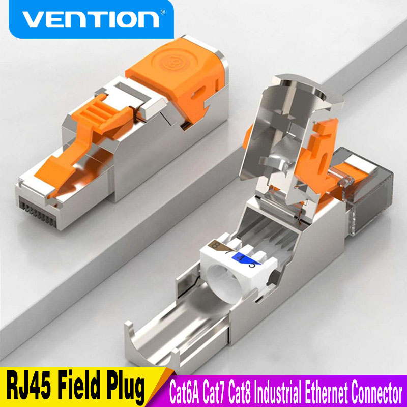 Conectores rj45 cat8 cat7 cat6a, ferramenta de metal, plugue de terminação fácil, 2000mhz, 40g, cabo lan 22awg-24awg, plugue ethernet reutilizável