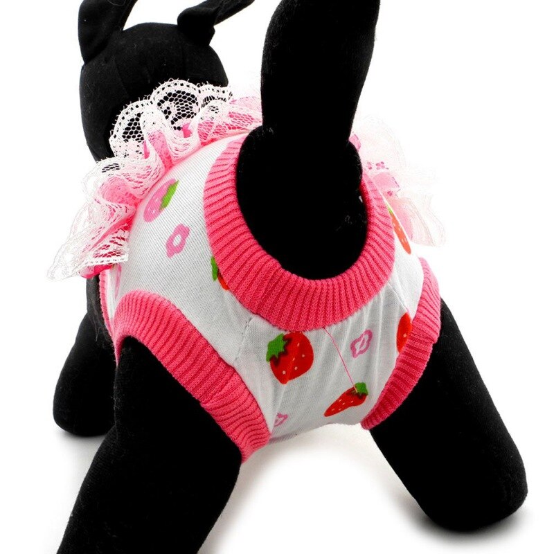 Zachte Honden Sanitaire Fysiologische Broek Chiffon Wasbare Huisdier Onderbroek Shorts Ondergoed Lace Side Fysiologische Broek