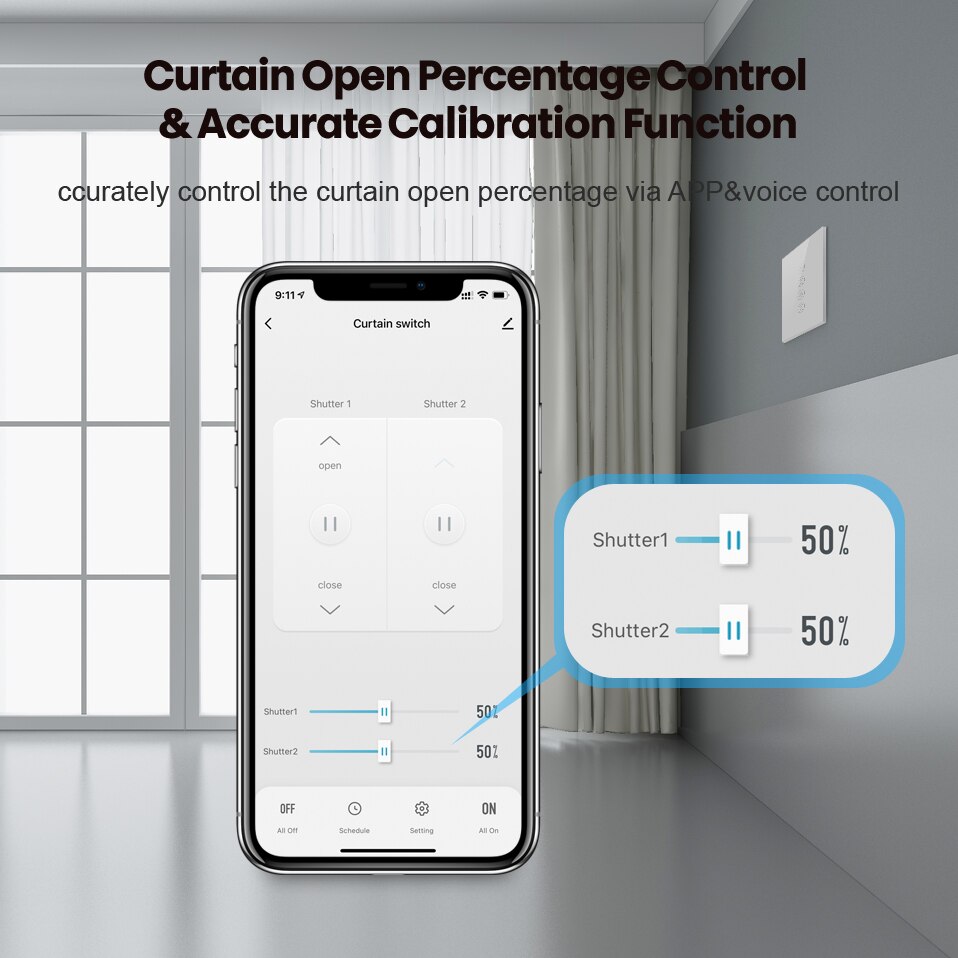 AVATTO Tuya Dual WiFi Vorhang blind Schalter Für Elektrische Motor- Rollladen, Clever Heimat Automatisierung Arbeit für Alexa, google Hause