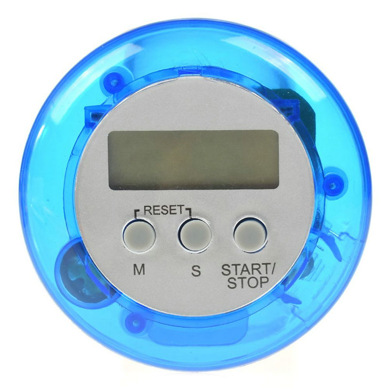 Five kinds of color Circular LCD digital kitchen countdown timer Cooking counter Reverse timer alarm clock magnetic: Blue