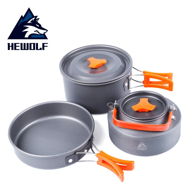 Camping kokkärl hopfällbar bärbar picknick aluminium porslin 2-4 personer resa utomhus picknick matlagning set bbq gryta vattenkokare