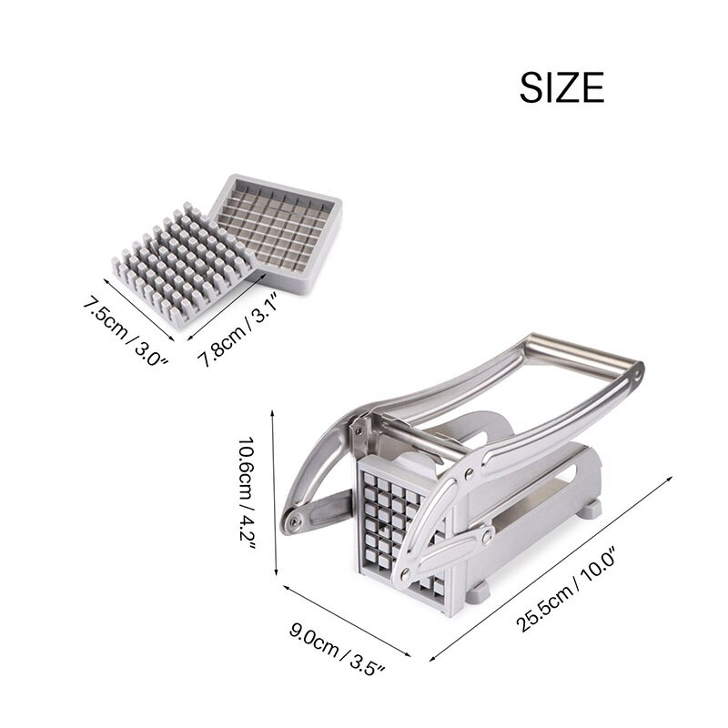 Stainless Steel Hand Push Potato Slicer Save Effort Cut Evenly Cucumber French Fries Divider Cuters Convenient Kitchen Gadgets