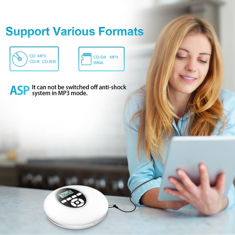 Portable CD Player Walkman CD Player for Car Hifi Music Player Reproductor CD Lecteur CD Music Discman