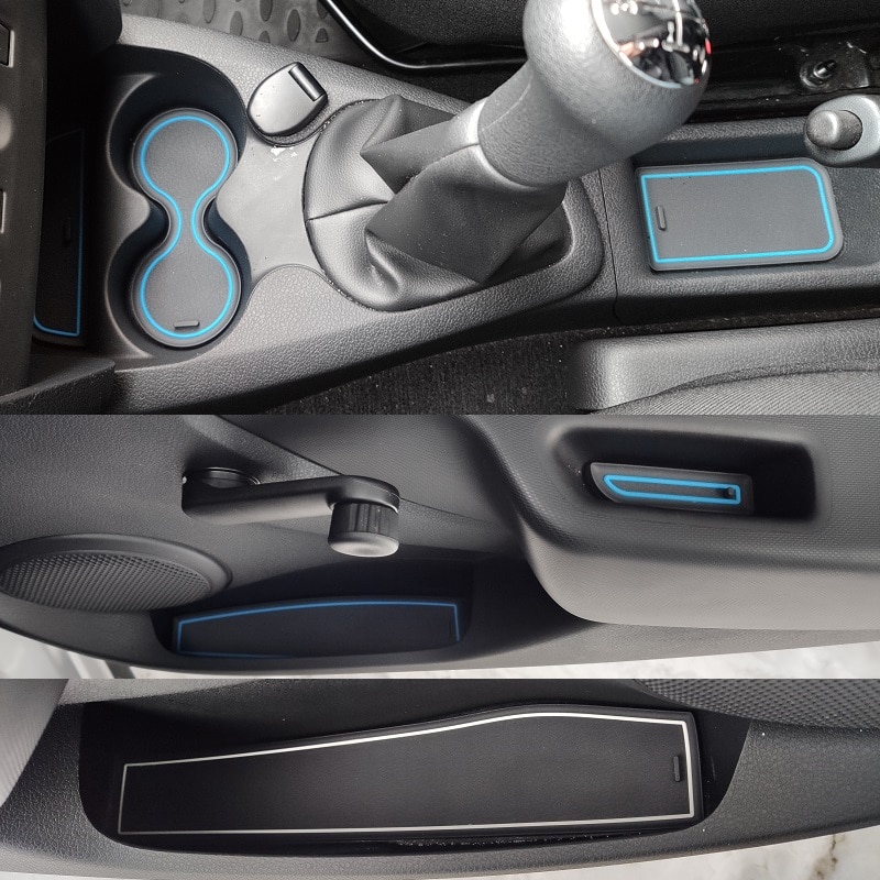 Non Slip Door slot cup mat storage rubber interior mats for Dacia Logan II Sandero 2 Stepway second generation year