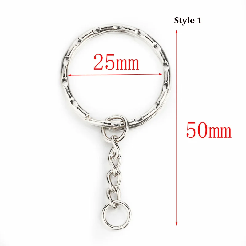 30mm/25mm/20mm Metal Key Rings Keychain Sets Keyfob Anti-rust KeyRings Key Chains Car Key Pendant Split