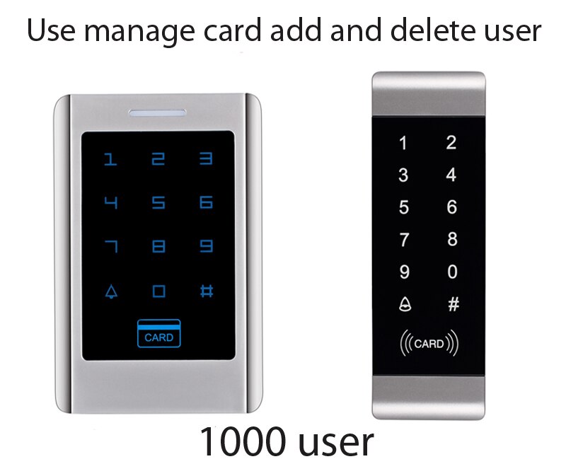 125KHZ MHZ RFID Keypad Standalone Access Controller Metal Case IP66 Waterproof Touch Key for Door Lock Gate Opener