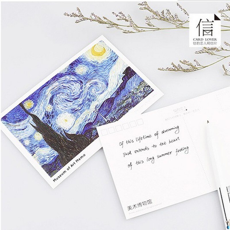 30pcs/ Box Art Museum Postcard Vintage Retro Style Art Art Oil Painting Birthday Greeting Cards Greeting Postcards