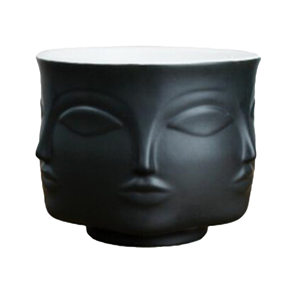 Jarrones artísticos con de cara humana para maceta de plantas y flores de cerámica con flores, maceta para decoración del hogar, decoración Nórdica