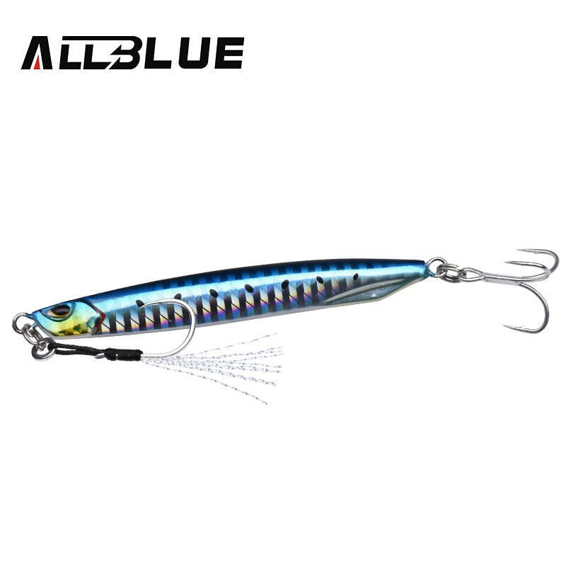 Allblue Drager Super Slanke Ssz Metalen Casting Jig 20G 30G Shore Slepen Cast Jigging Lepel Zink Vissen Lokken kunstmatige Aas Pakken: 40g / Color H