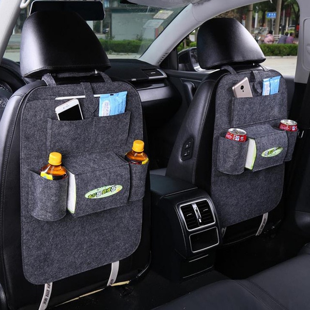 Opbevaringspose bilsæde bilsæde hængende tasker multifunktionel sæde taske humaniseret filt dækker bagsædelommer  er723