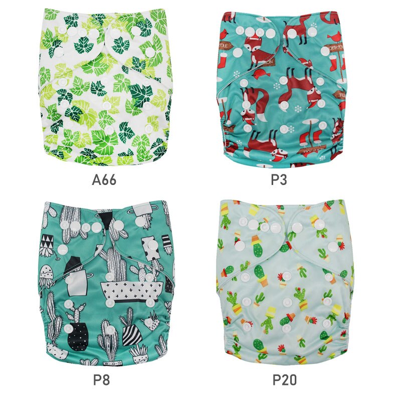 Cloth Diaper 4pcs/Set Reusable Nappies Diapers Inserts Potty Training Pants Newborn Cloth Diapers PUL Fabric Nappy Baby: G2 without insert