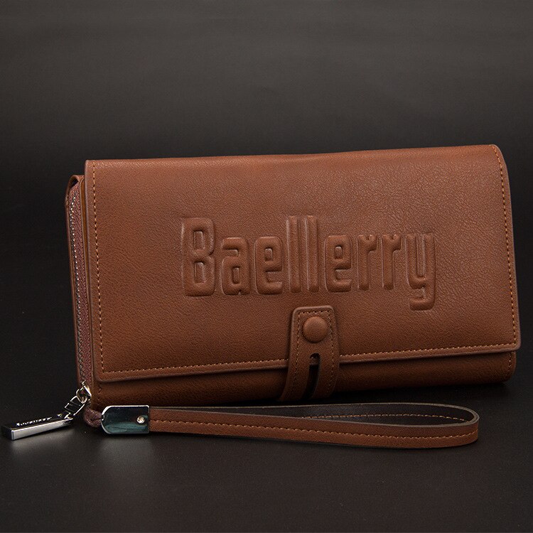 Baellerry Unisex Long Wallets Letter Card Holder Phone Coin Pocket Purse For Men Large Capacity Wallet For Women: Deep Coffee