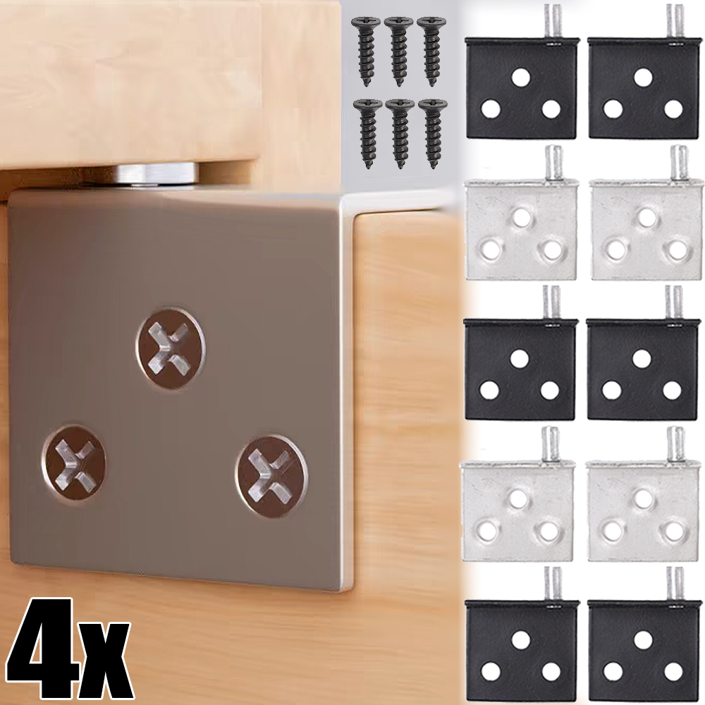 Charnières de porte d'armoire invisibles, codes d'angle en forme de L, arbre de rotation, acier inoxydable, charnière supérieure inférieure, quincaillerie pour meubles de maison