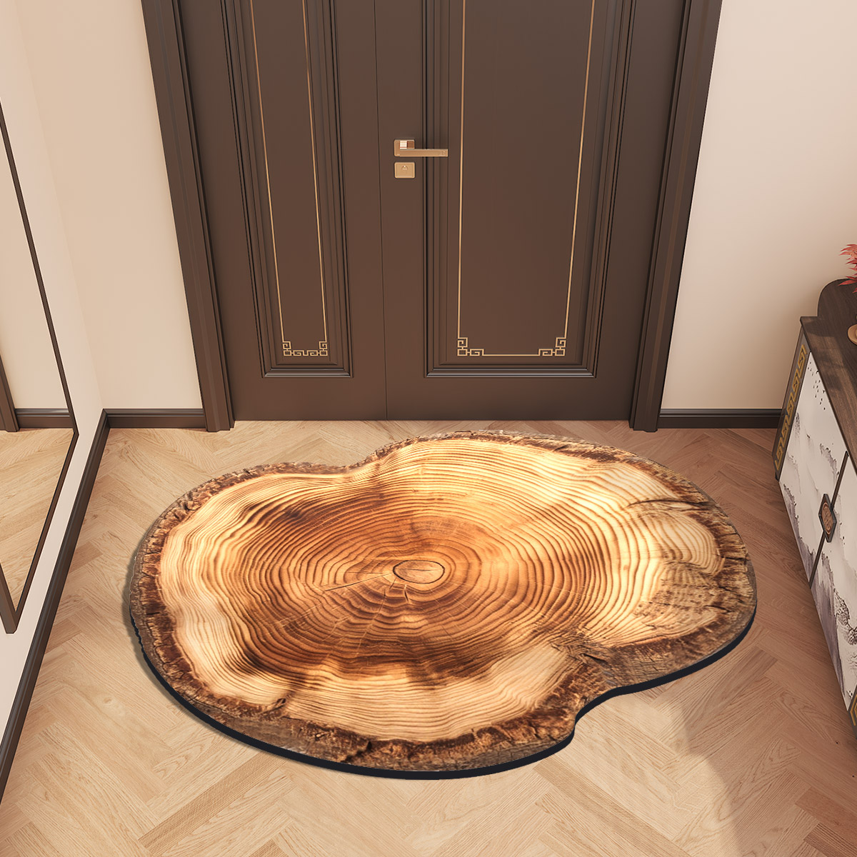 Felpudo de entrada de casa con estampado de madera Vintage, alfombras para habitación al aire libre, pasillo, dormitorio, suelo, baño de pies, alfombra para puerta, lavable personalizado: 1 m² / Rojo