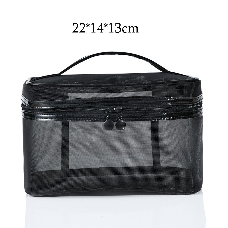 Schwarz Gittergewebe transparent Kosmetik Tasche machen-hoch fallen Reise Reißverschluss Machen hoch Organizer Lagerung Tasche Schönheit Kultur waschen Tasche Beutel: 7