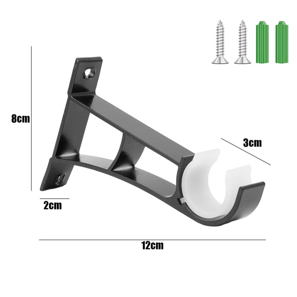 Aluminum Alloy Curtain Rod Support Heavy Duty with Screws Curtain Fixing Clip Single Metal Window Hardware Tools