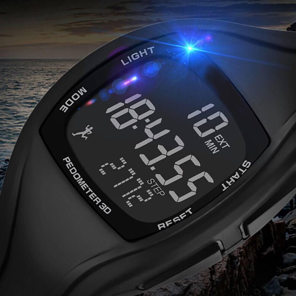 3d stappenteller alarm chronograaf horloge multifunctioneel heren digitaal polshorloge waterdicht sport student elektronisch horloge