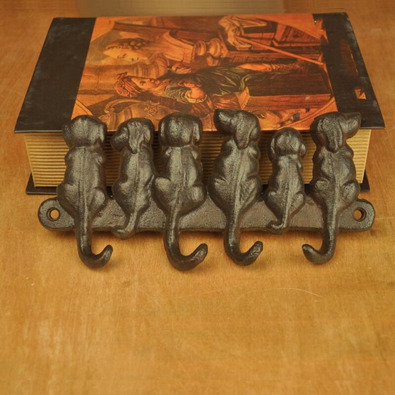 Cast Iron Dog Door Key Hook Pastoral European Retro Wall Hanging Coat Classical Room Decor