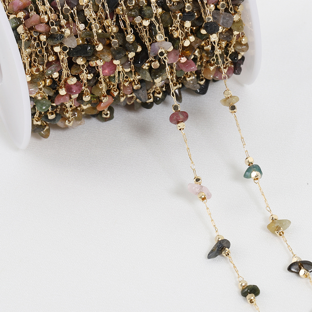 Chaîne de perles de pierre irrégulière en cristal bohème, 1 mètre, pour Bracelet fait à la main, collier, fabrication de bijoux, bricolage, décoration de rideau
