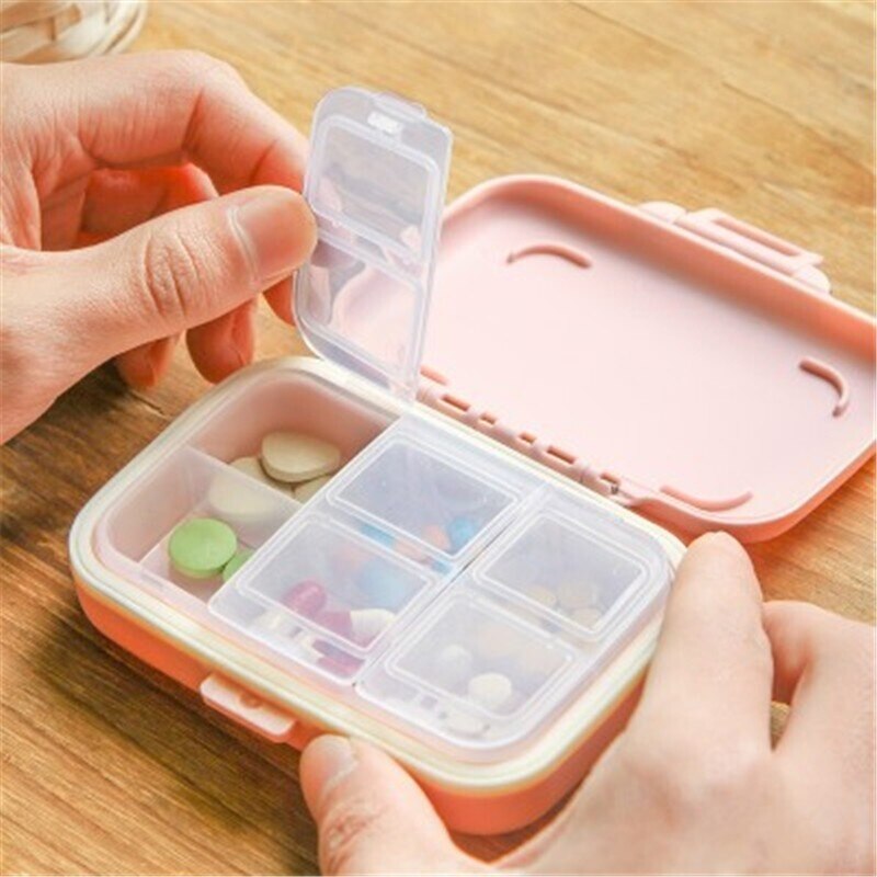 Portable 6-Grid Small Medicine Box Mini Medicine Storage Box Sealed Portable Medicine Box Travel Pill Box