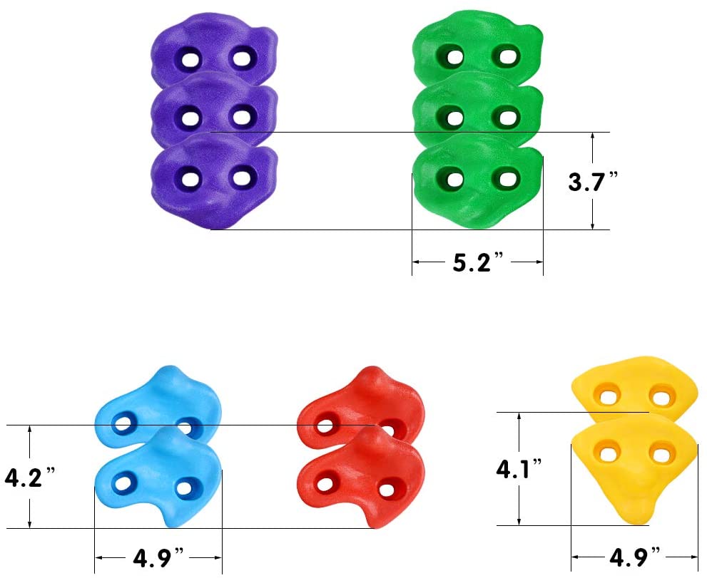 12 Tree Climbing Holds for Kids Climber, Adult Climbing Rocks with 6 Ratchet Straps for Outdoor