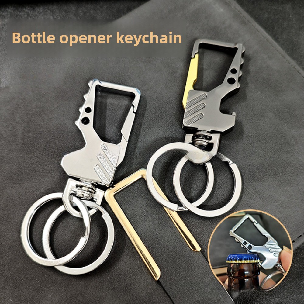 Chaveiro de gravidade multifuncional masculino com abridor de garrafa acessórios chave chaveiro do carro pingente abridor de banquete de casamento presente