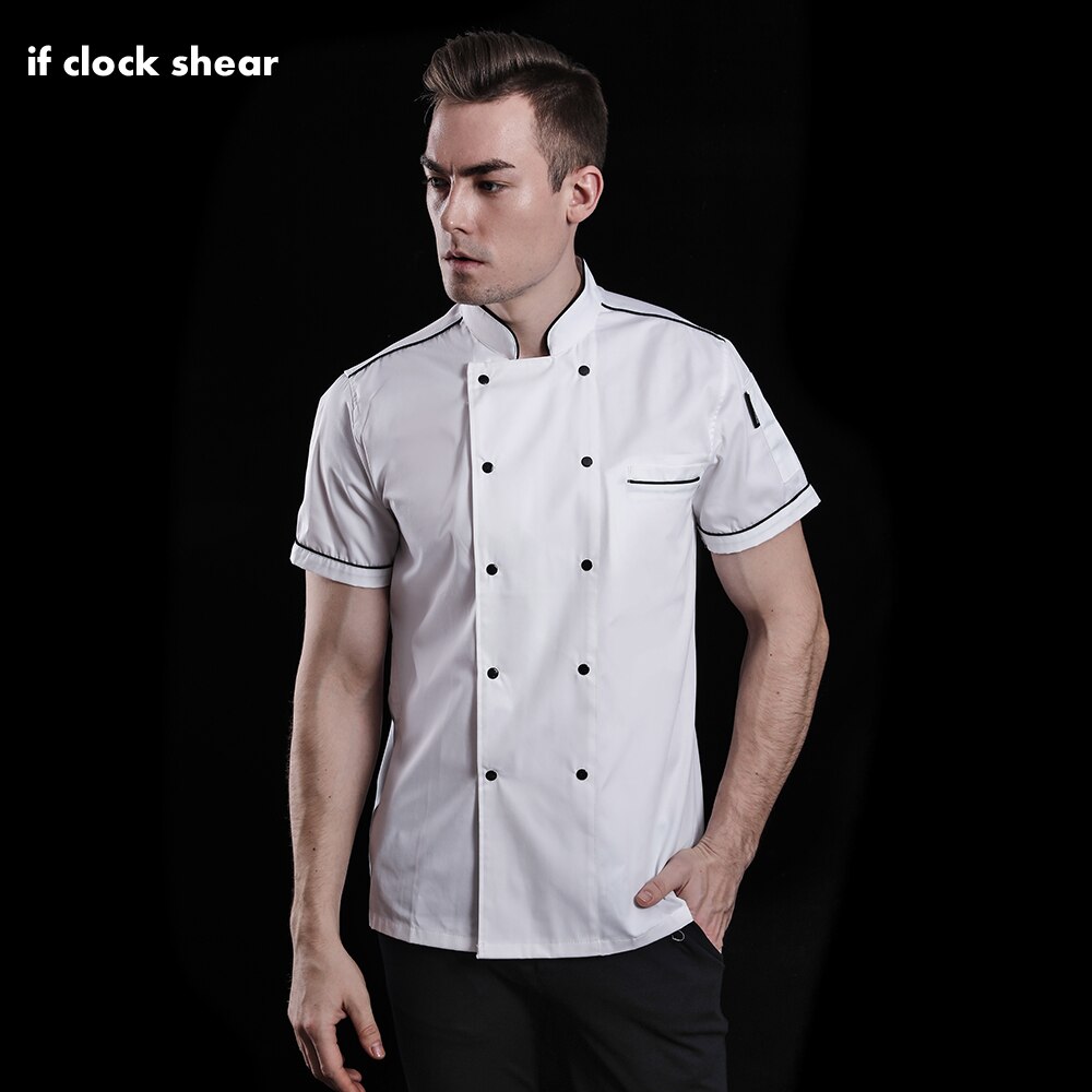 breathable short-sleeved chef uniform unisex chef jacket coffee shop high overalls hotel restaurant chef uniform
