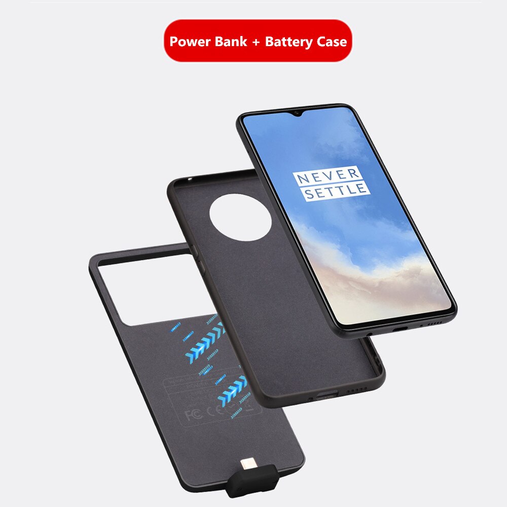 Draagbare Batterij Oplader Case Voor Oneplus 7T Power Case 7000Mah Power Bank Opladen Cover Voor Een Plus 7T Externe Batterij Case