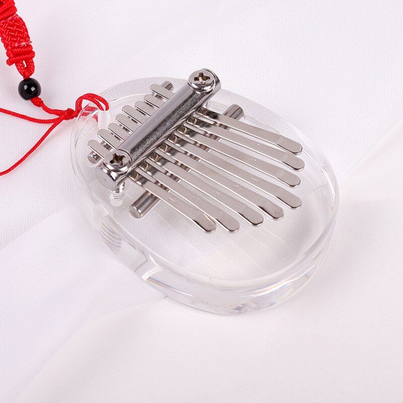 Bærbar tommel piano krystall gjennomsiktig kalimba instrument 8 tangenter mini tommel piano musikkinstrument for nybegynner piano: C