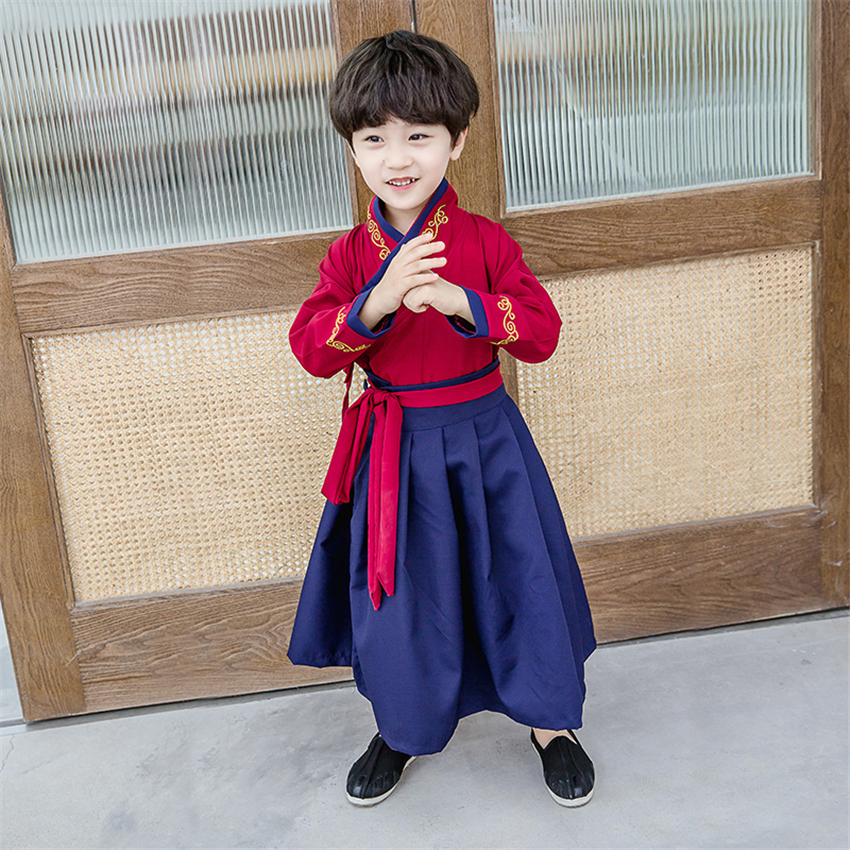 Ano novo meninos tang terno tradicional chinês roupas kung fu oufit 2021 manga longa festival trajes de desempenho palco