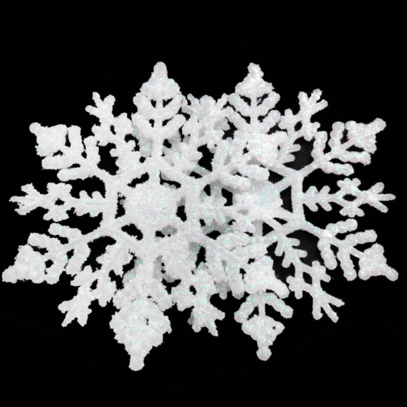 12 pièces/ensemble paillettes scintillantes flocon de neige ornements de noël guirlande de cintre d'arbre de noël faisant des décorations de noël