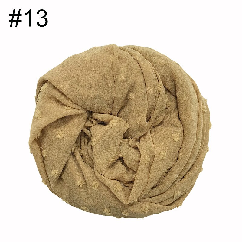 Fuzzy ball scarf Plain solid scarves Lady's wrap Chiffon muslim hijab Women shawls: 13