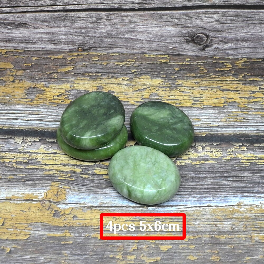 Tontin – ensemble de massage en pierre chaude, Jade, glaçure, masseur de dos, pierres de soins de santé pour massage de la colonne vertébrale, basalte, pierre de lave, spa: 4pcs 5x6cm